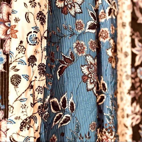 Zara Patchwork Wide Leg Pants with Elastic Waistband - Picture 6 of 10